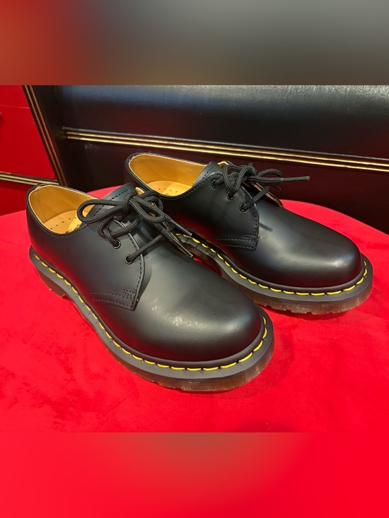 Dr. Martens Shoes - Dr. Martens Black 3-Eye Oxford with Yellow Stitching